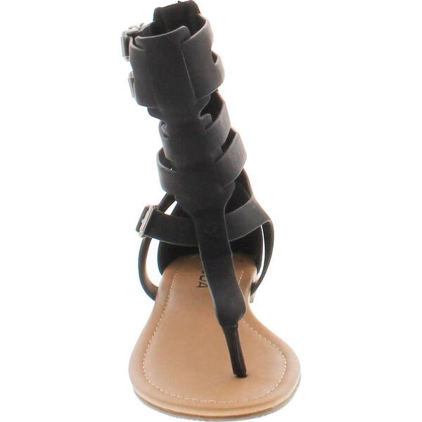 Shop Soda Ronald Women S T Strap Caged Buckled Flat Thong Sandals