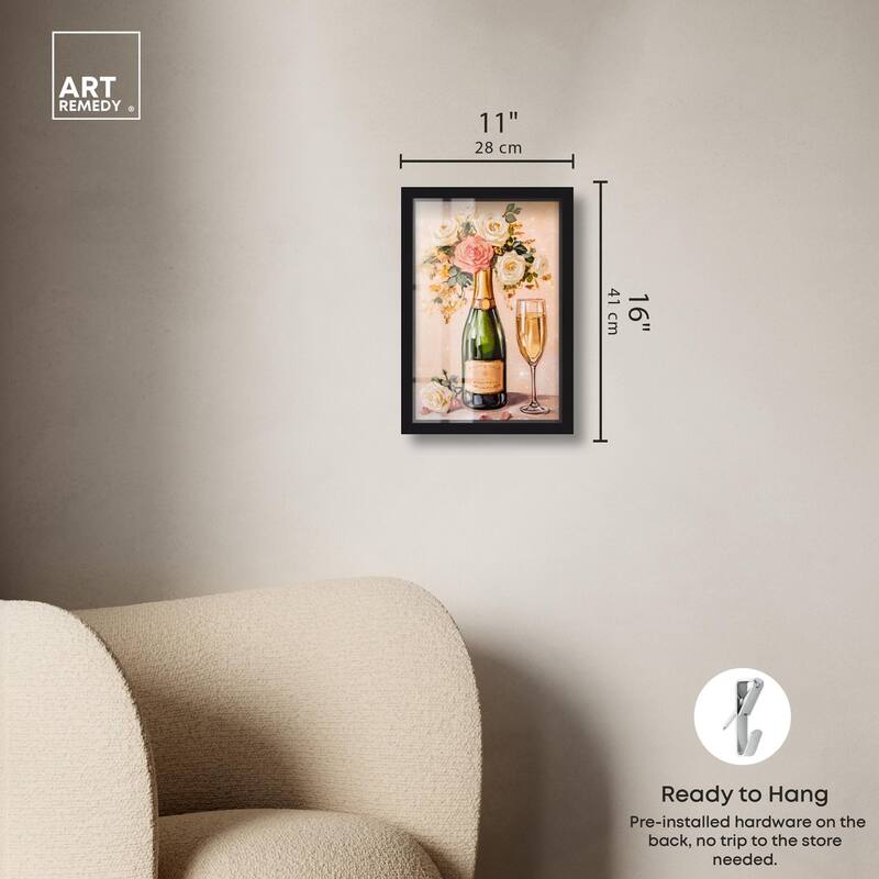 Blooming Champagne Vase Shadowbox by Art Remedy