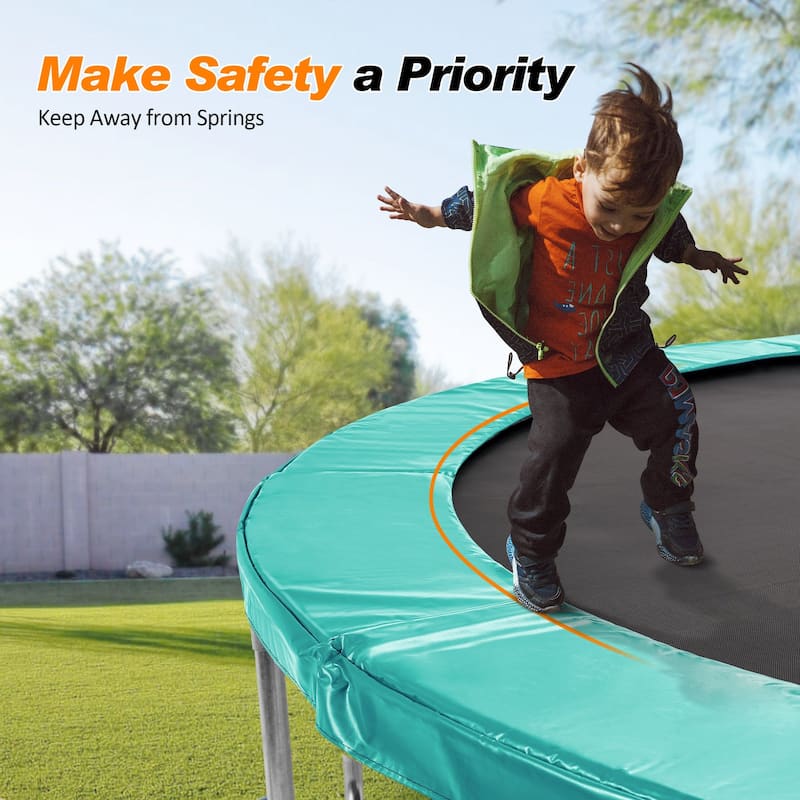 ExacMe Trampoline Pad Replacement, 8 10 12 13 14 15 16 Foot Safety Spring Cover, Seafoam Green