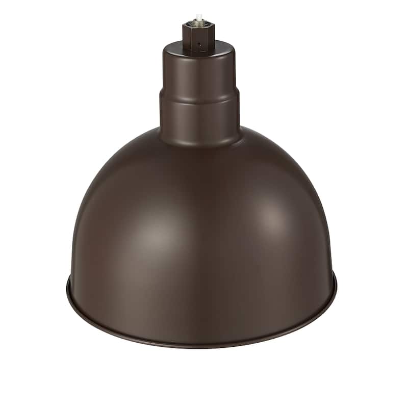 R Series 1-Light Stem Hung Deep Bowl Shade - Architectural Bronze - 12