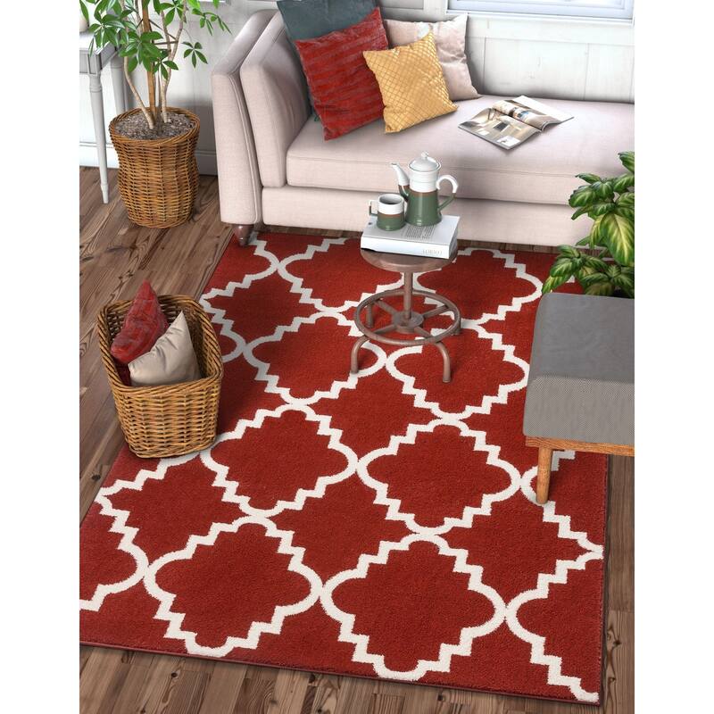 Well Woven Bright Trendy Twist Iron Trellis Lattice Contemporary Moroccan Geometric Entryway Mat Area Rug (2'3 x 3'11)