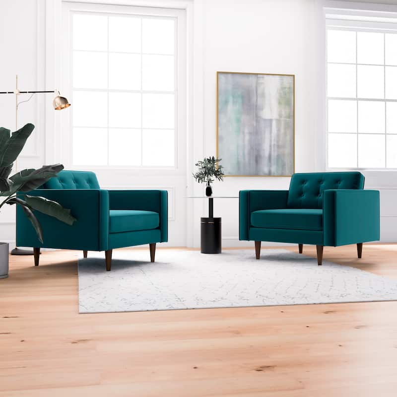Koda Mid Century Velvet Lounge Chair (Set of 2)