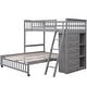 preview thumbnail 18 of 35, Wooden Twin Over Full Bunk Bed with Six Drawers, Shelves,Rolling Bottom Bed,Twin Size Upper Bunk, Full Size Bottom Bunk