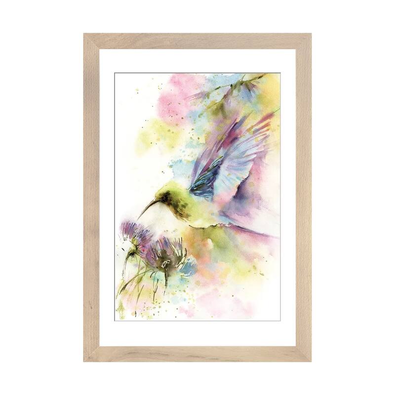 iCanvas "Hummingbird In Pastel Colors" by Sophie Rodionov - Natural - 24x16x1