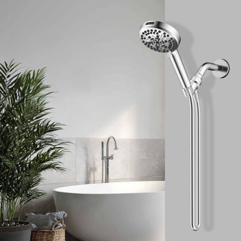 High Pressure 10-Spray Handheld Shower with 71-Inch Hose, Adjustable Holder