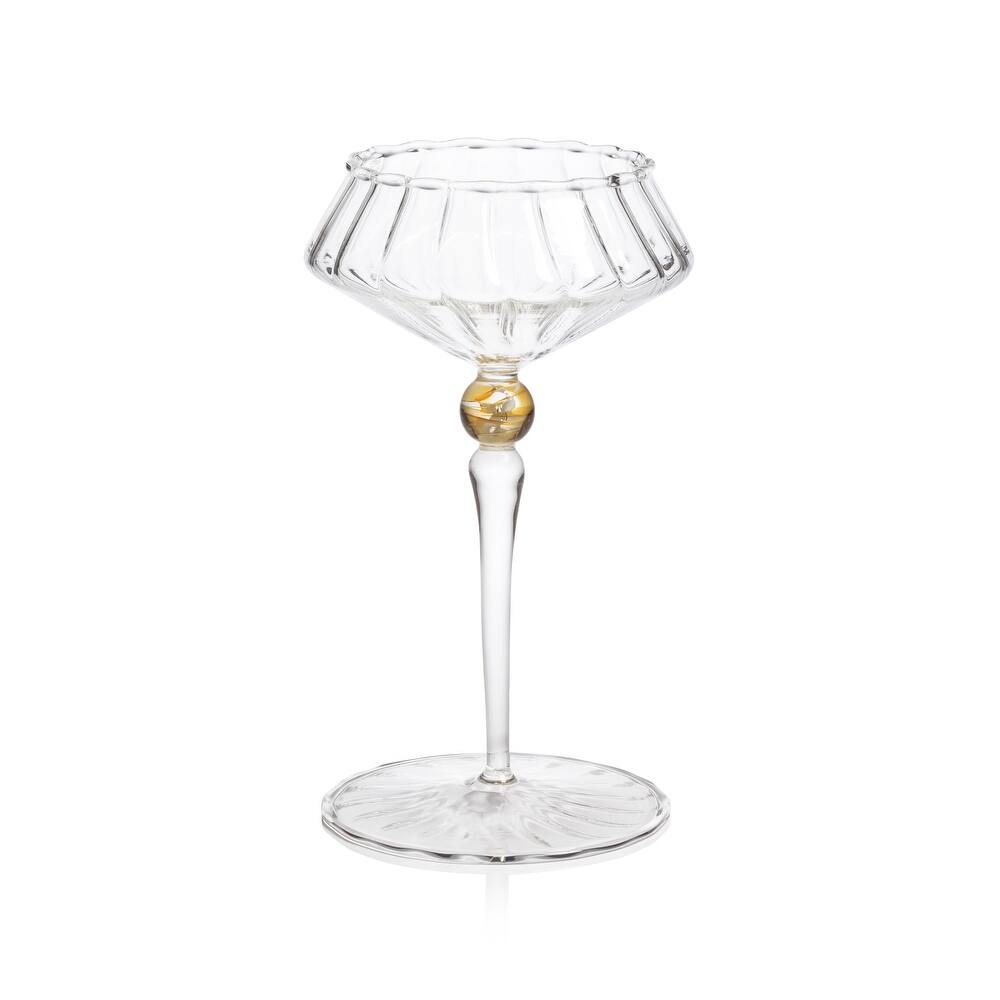 Ondine 4-Piece Set Fluted Coupe Glasses