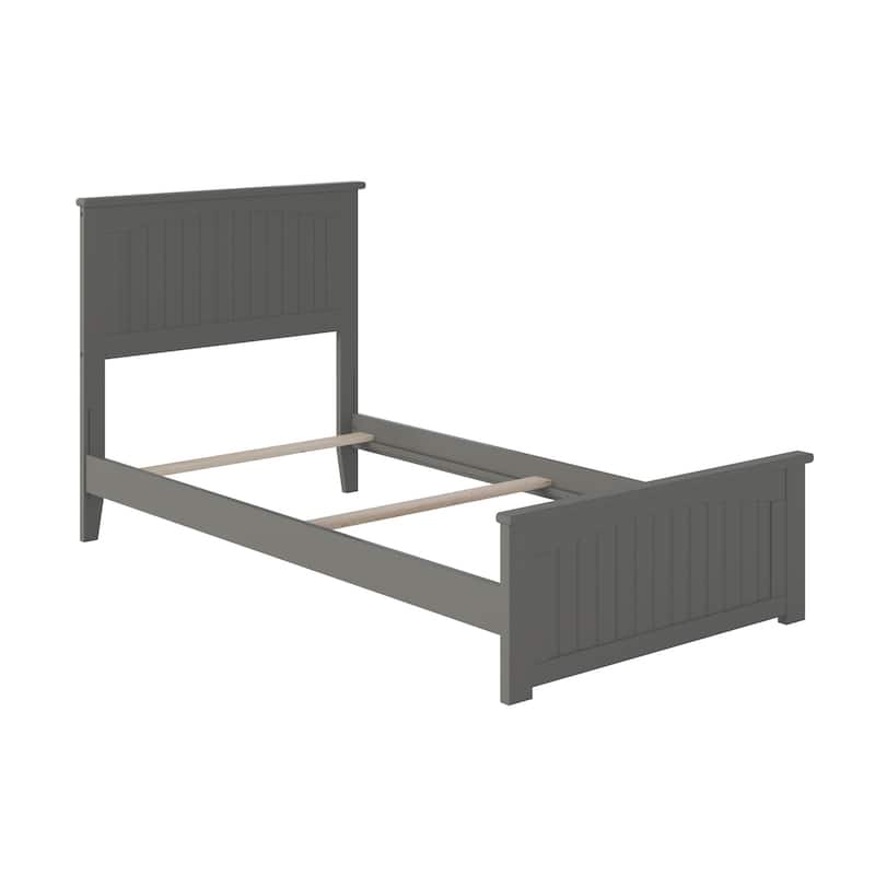 Nantucket Twin XL Foundation Bed with Matching Footboard in Grey