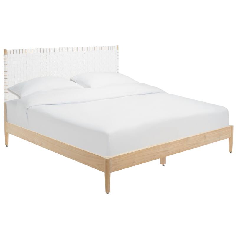 SAFAVIEH Couture Ludomila Leather Headboard Bed