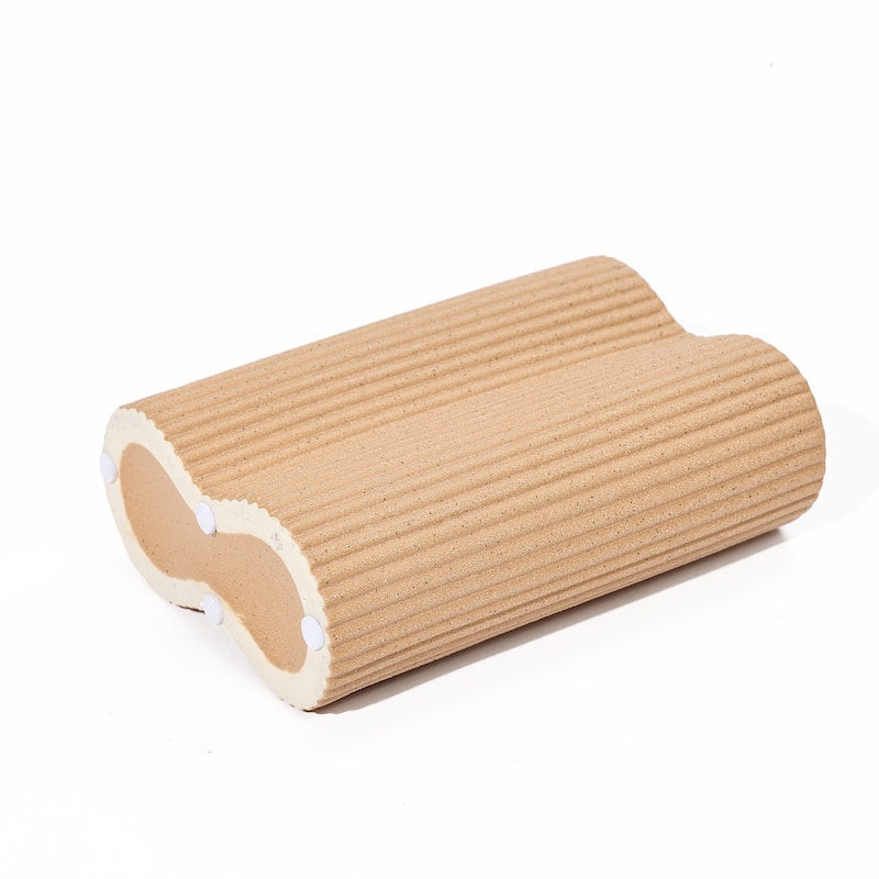 Brown Ceramic Fluted Curves Tall Vase (Single)