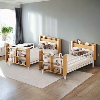 2PS Bunk Bed with Ladder and Full-Length Guardrail