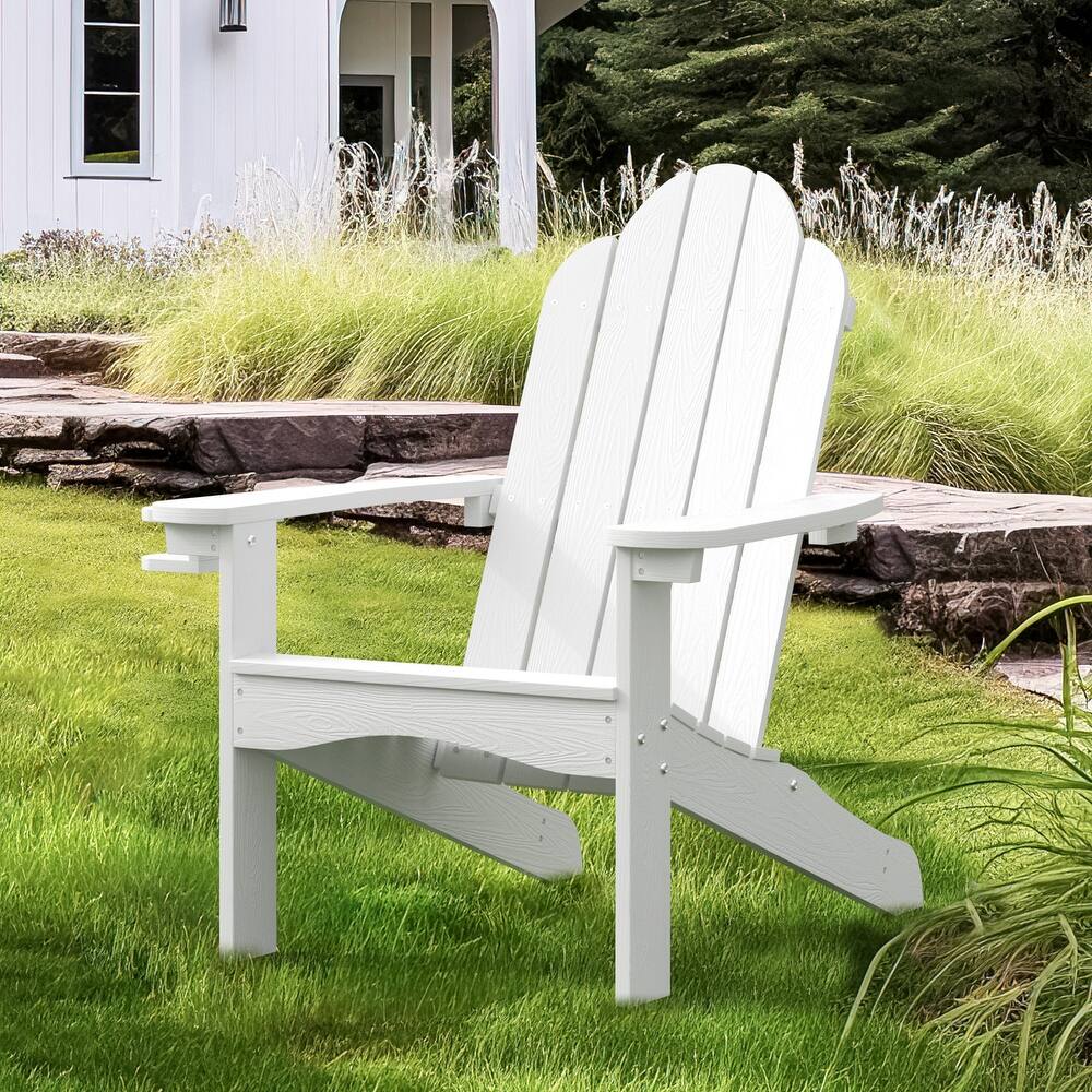 Plastic Poly Weather Resistant Outdoor Patio Adirondack Chair 1-Pack - 35"D x 30"W x 36.2"H