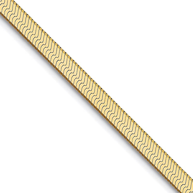 Curata 10k Yellow Gold 2.5mm Silky Herringbone Chain Necklace (Lobster)