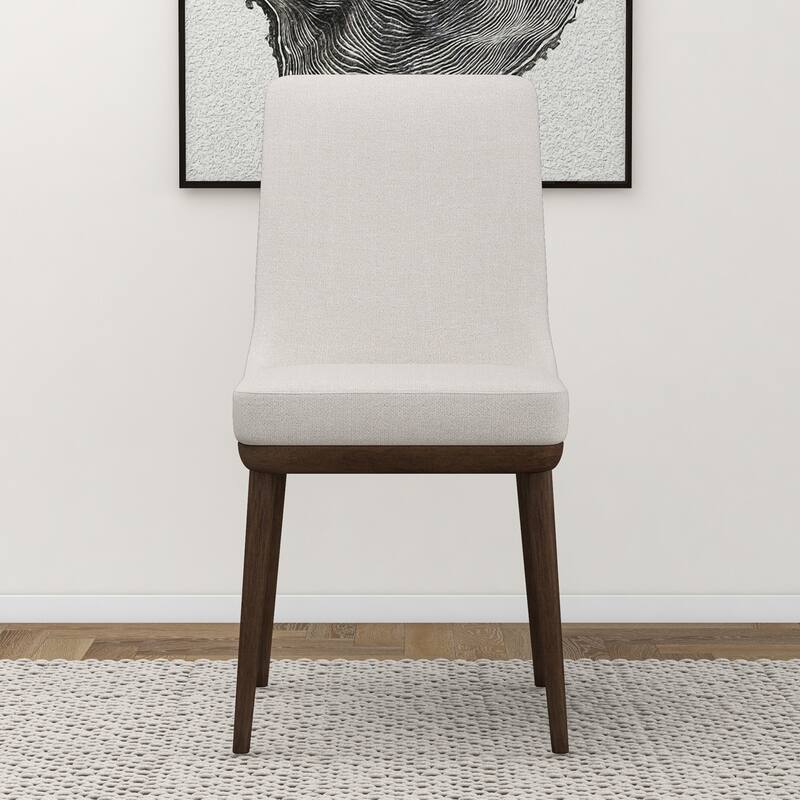 GDFStudio - Kate Modern Mid-Century Dining Chair with Curved Backrest & Upholstered Seat, Set of 2 - 24"