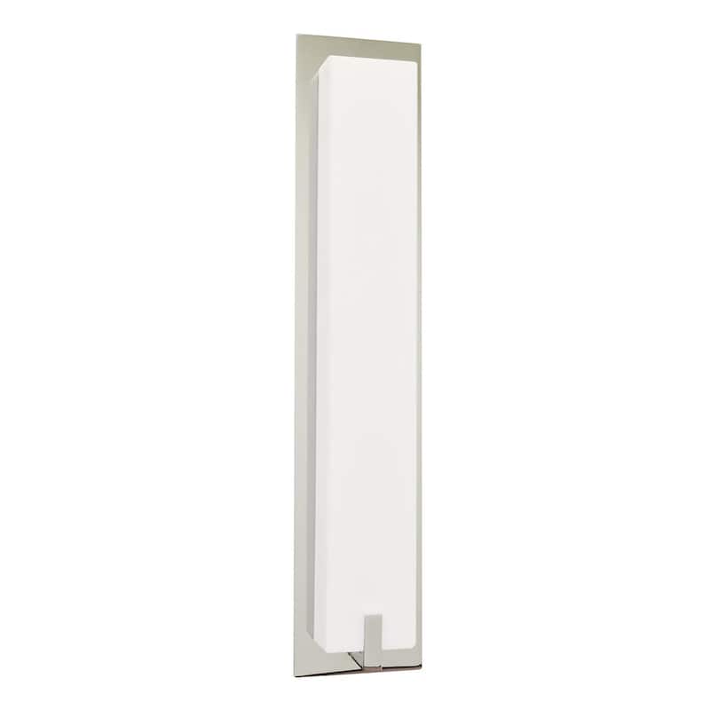 Sinclair 18-inch Satin Nickel LED Wall Sconce, White Shade