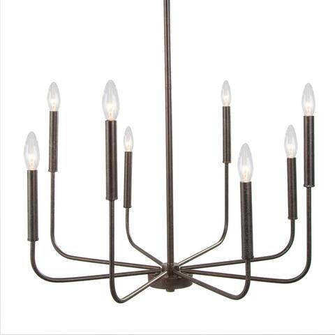 Modern Farmhouse 8-light French Country Candle Chandelier for Dining Room - D26"xH35.5"