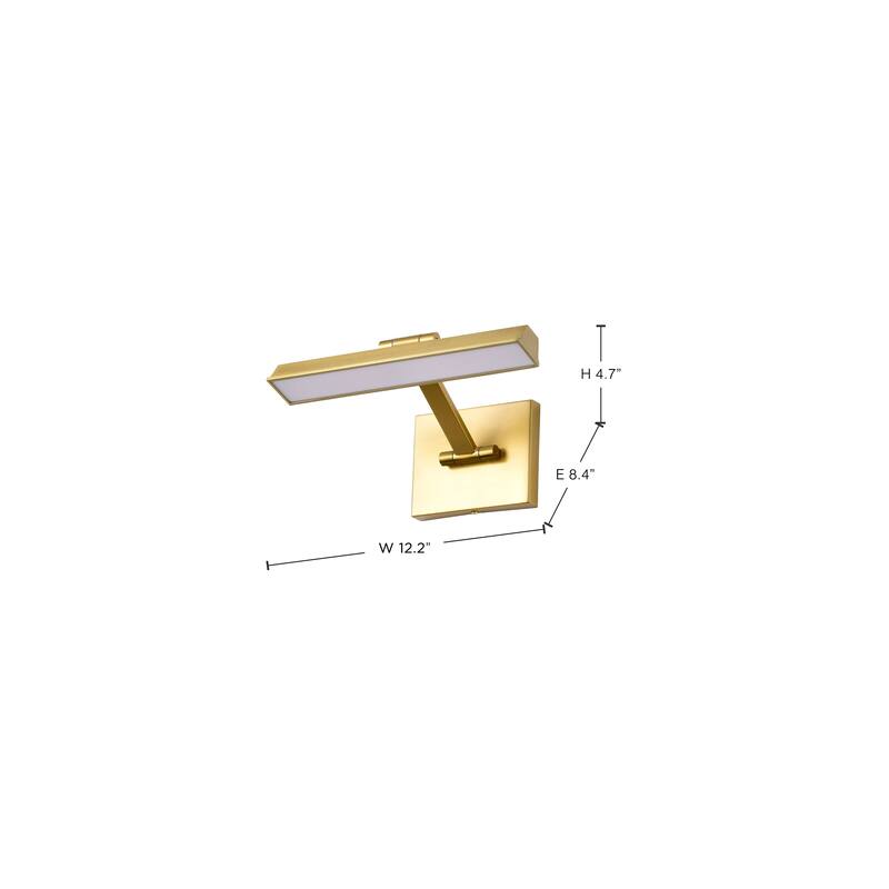 Hazel 1 Foot LED Picture Light 3 CCT Selectable Vintage Brass Finish Acrylic Lens - Vintage Brass