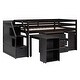 preview thumbnail 6 of 7, Espresso Twin Size Wooden Loft Bed with Retractable Writing Desk and 3 Drawers, Storage Stairs and Shelves