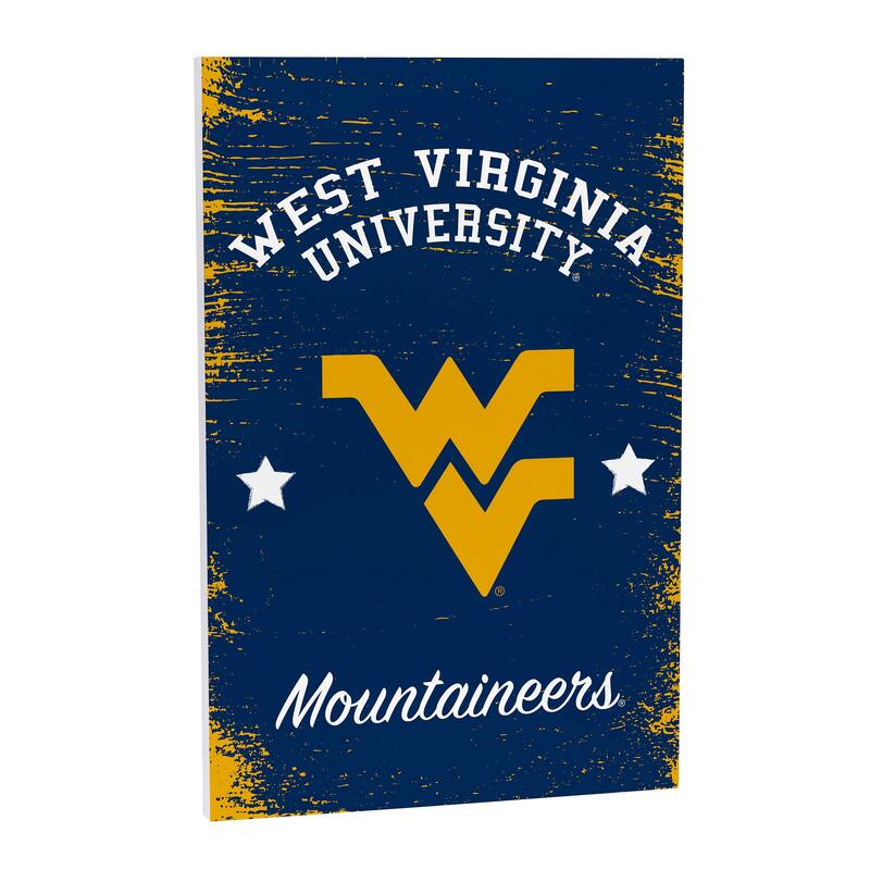 West Virginia University Wooden Door Decor Wall Sign - Multi-Color - 16 x 24