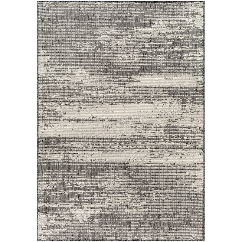 Livabliss Ravello Modern Abstract Indoor/ Outdoor Area Rug - 5'3" x 7' - Charcoal