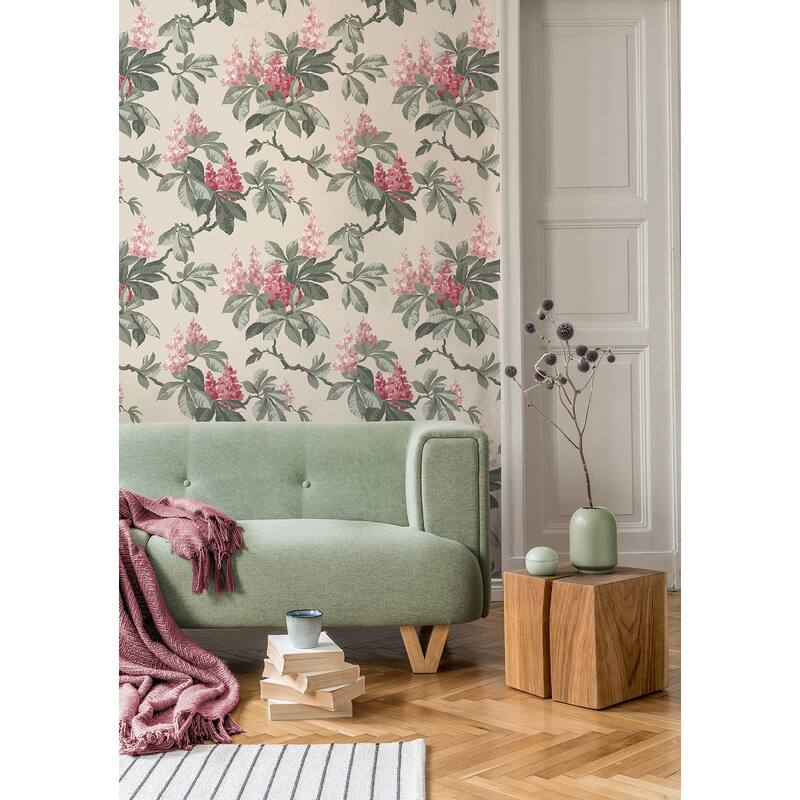 Chestnut Pink Floral Wallpaper