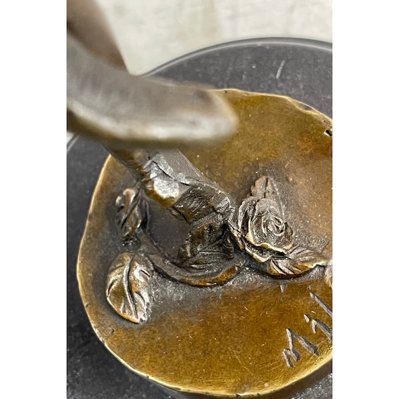 Ballerina Ballet Dancer Bronze Sculpture Statue Signed Original Art On Marble Base