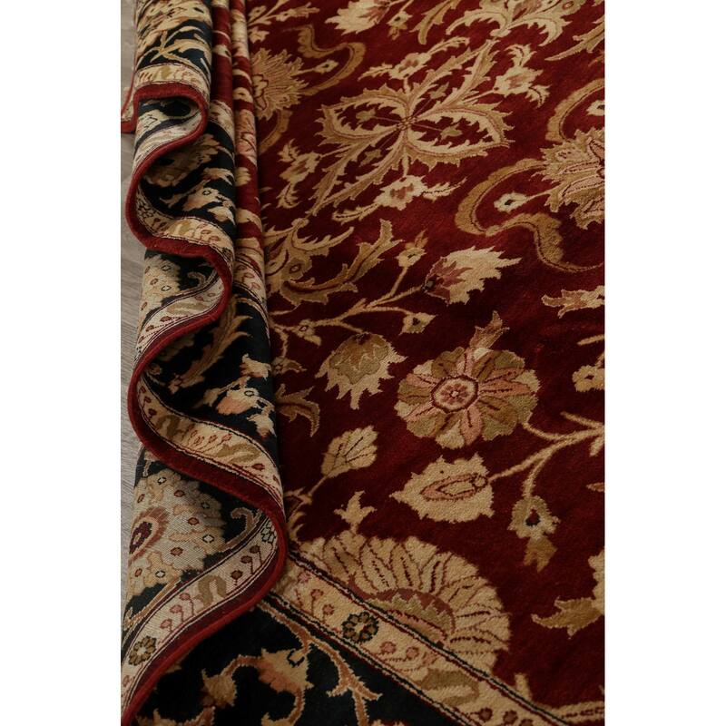Floral Traditional Agra Oriental Area Rug Handmade Wool Carpet - 9'0" x 12'4"