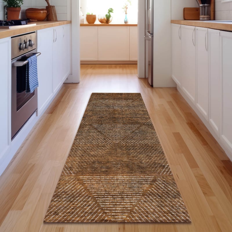Premium Washable Super Soft Mid Century Modern Mayfield Rug - Terracotta - 2' 3" x 7' 6" - Runner