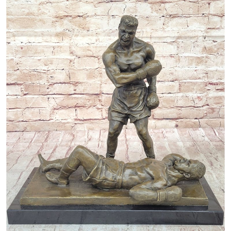 Bronze Collector Edition Signed Sculpture Muhammad Ali And Sonny Liston Boxing