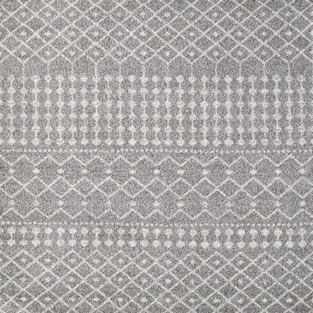 Totti Grid Gray/Cream 10x12 Geometric Rug - 10' X 12' Rectangular - 10' X 12' Rectangular