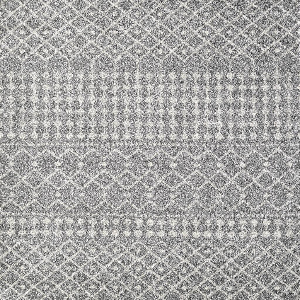 Totti Grid Gray/Cream 9x12 Geometric Rug - 9' X 12' Rectangular - 9' X 12' Rectangular