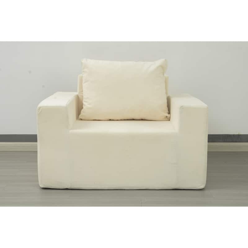 Ameican White Oak 40.2" Accent Chair with High-Density Foam