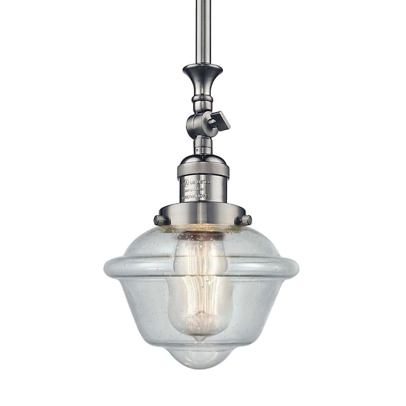 Innovations Lighting Small Oxford Single Light 8" Wide Mini Pendant - Brushed Satin Nickel / Seedy