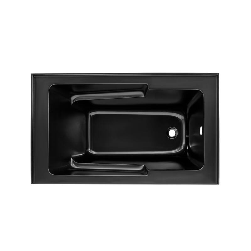 Lausanne 54" X 30" Right-Hand Drain Alcove Bathtub With Apron In Matte Black - 30x54 Right