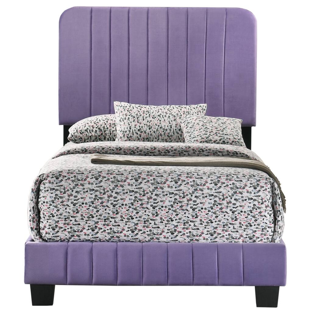 LYKE Home SLAT DETAIL TWIN BED , PURPLE