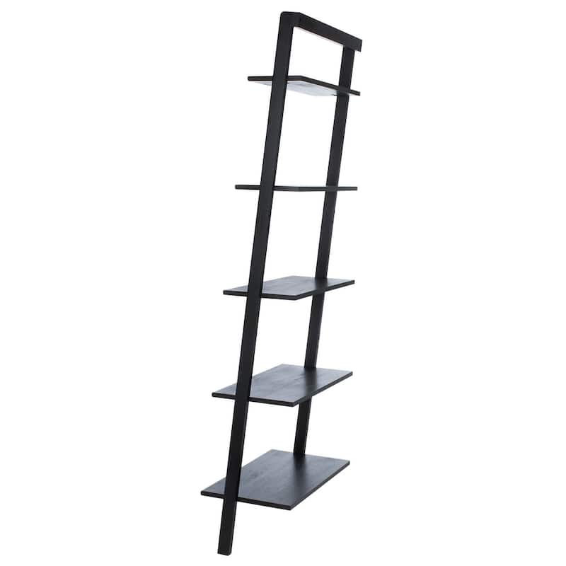 SAFAVIEH Vukica 5-Tier Leaning Etagere Bookcase - 27.6" W x 14" L x 76" H - 28Wx14Dx76H