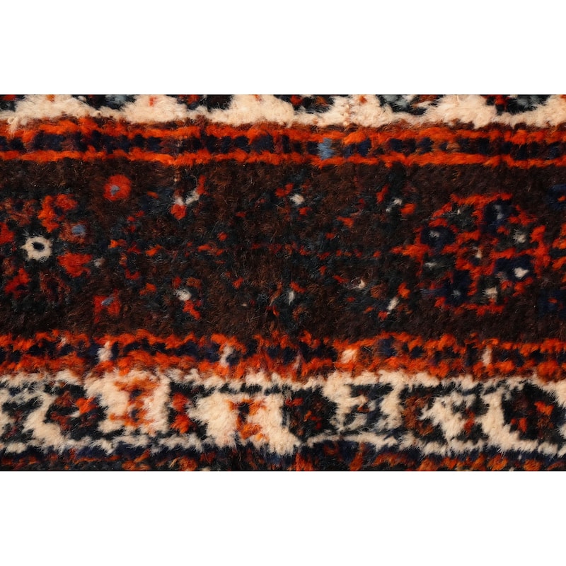 Hand Knotted Oriental 100% Wool Carpet Traditional Medallion Oranges & Rust Shiraz Area Rug - 9' 9'' X 7' 3''