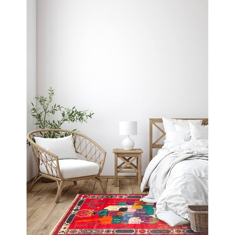 ECARPETGALLERY Hand-knotted Teimani Red Wool Rug - 3'4 x 6'4