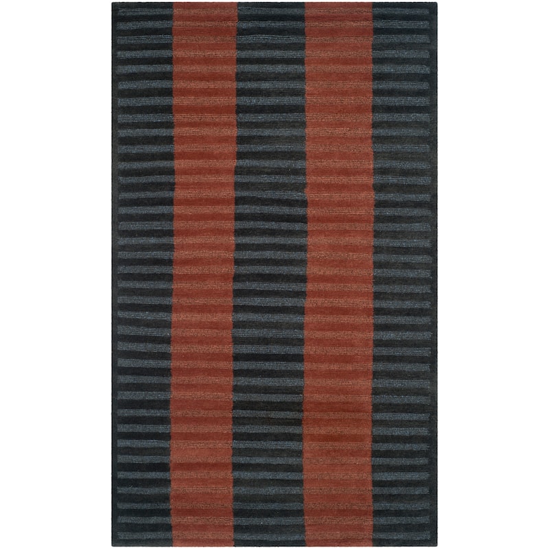 SAFAVIEH Couture Hand-knotted Nepalese Deane Wool Rug - 3' x 5' - Dark Beig/Navy