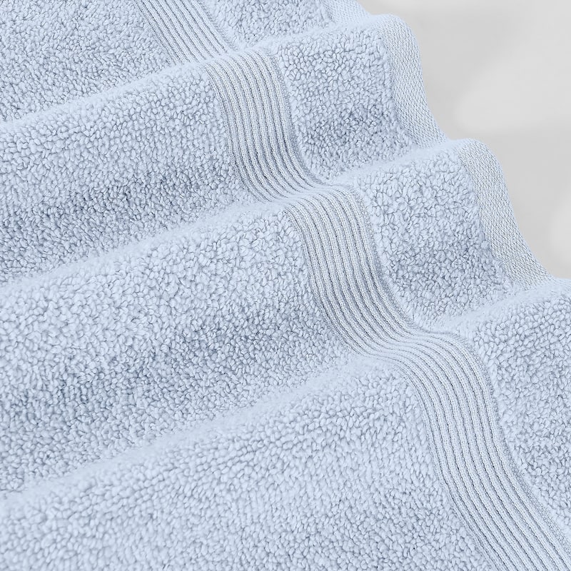 Modern Threads 6-Piece Zero Twist Jacquard Towel Set Otis - 100% Cotton, Bath, Hand & Washcloths - Textured Chevron Design