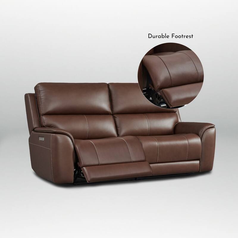 82" W Premium Genuine Leather Triple-Power Double Width loveseat with Zero Gravity, USB & Type-C Ports