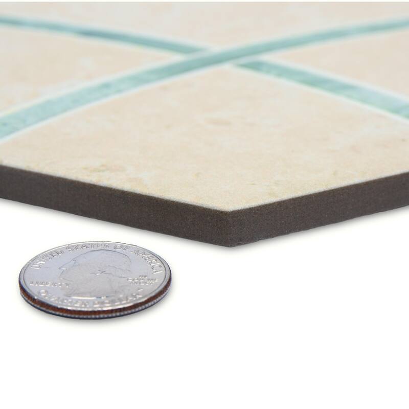 Merola Tile Bari Hex Travertino Jungle 11-1/4" x 13" Porcelain Floor and Wall Tile