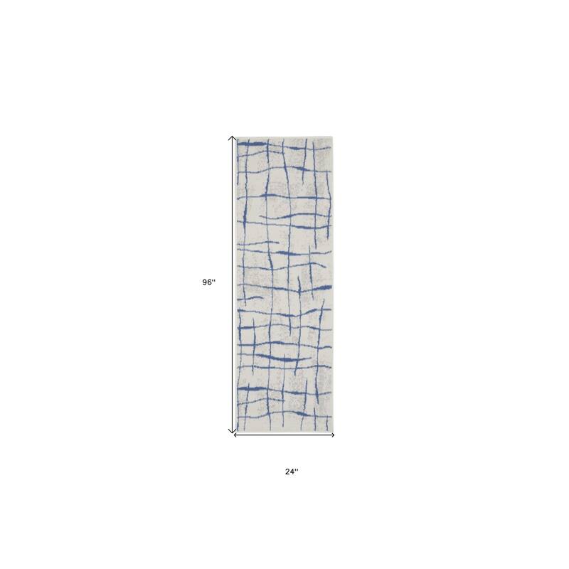 Hije Power Loomed Distressed Abstract Modern Non Skid Stain Resistant Area Rug By HomeRoots - 96' X '24' X '0.39