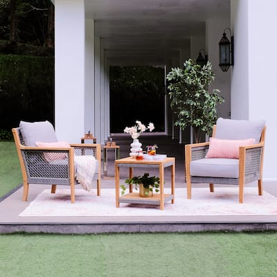 Cambridge Casual Nassau 3-Piece Teak Wood Outdoor Chat Set