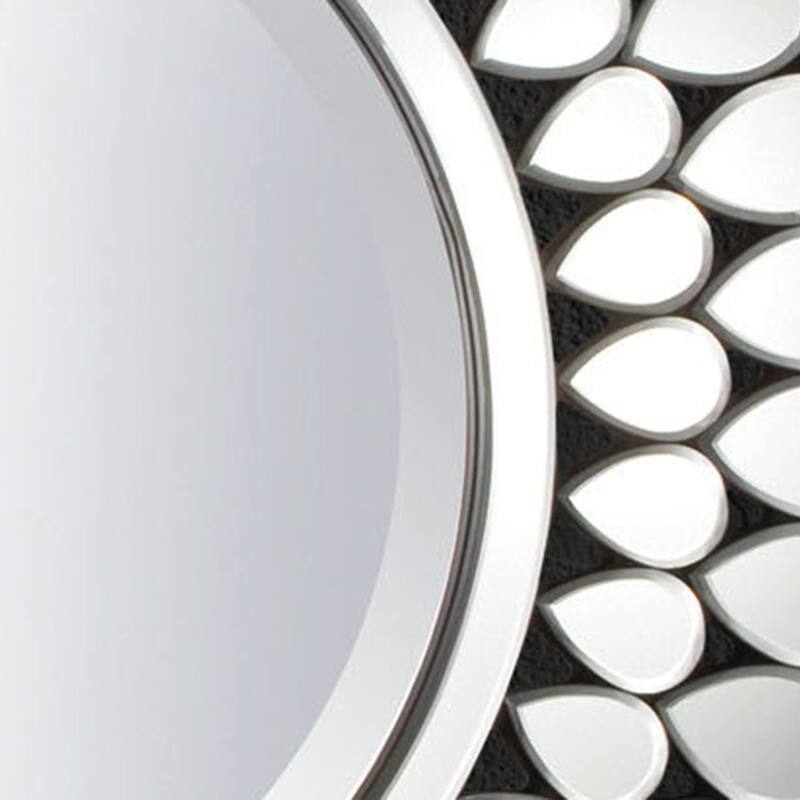 Ballin Contemporary Silver 40-inch Radial Pattern Wall Mirror with by Furniture of America
