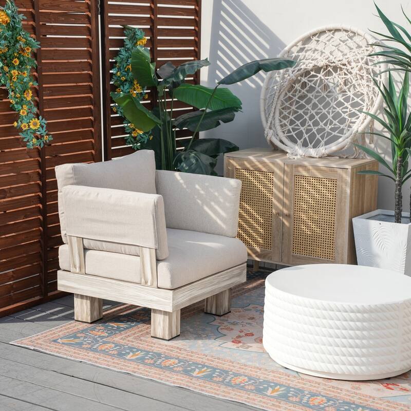 3-piece Outdoor Aluminum Sofa Set with Sponge-filled Cushion and Coffee Table
