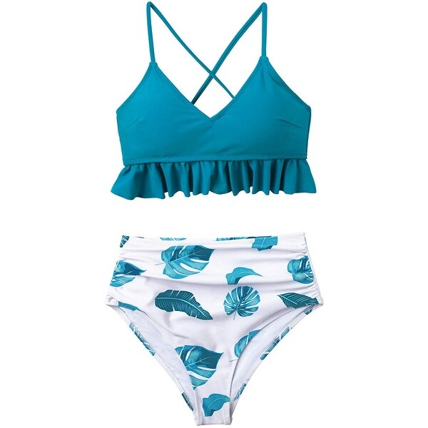 blue leaf bikini