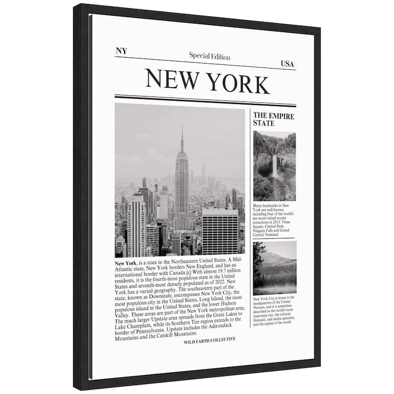 Kate and Laurel New York Article by Megan Ryan Framed Canvas Wall Art Print - 18x24