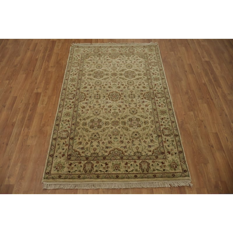 Hand Knotted Oriental 100% Wool Carpet Traditional All-Over Oranges & Rust Agra Area Rug - 6' 0'' X 3' 10''