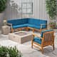 Option Teak + Blue Cushion + Light Gray