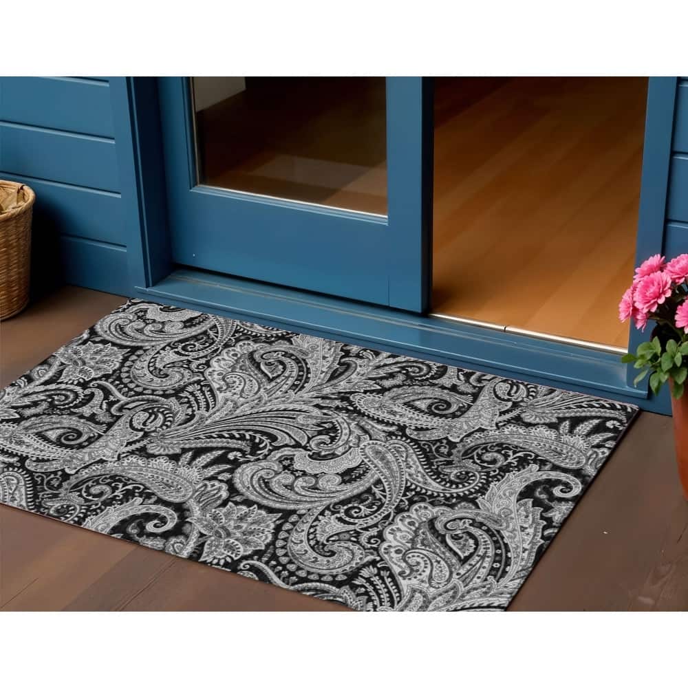 HomeRoots Paisley Transitional Rectangle Outdoor Rug